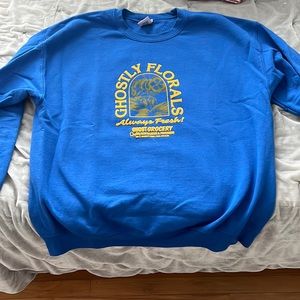 LONELY GHOST- Ghostly Florals like new crew neck sweater